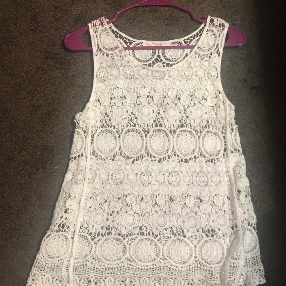 Cream laced top small